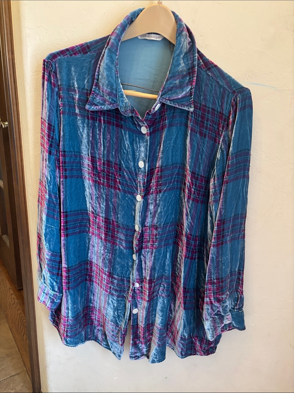 Soft surroundings silk blend velour flannel! Large